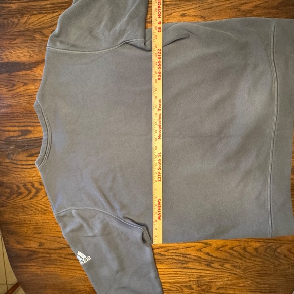 adidas Men's 2XL Gray Logo Crew Neck Pullover Sweater Long Sleeve - Picture 9 of 11